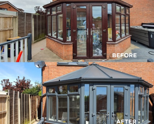 upvc conservatory spray painting walsall before after