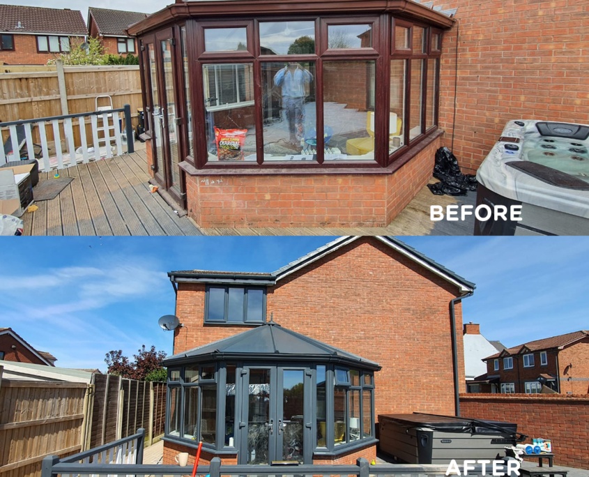 upvc conservatory spray painting walsall before and after