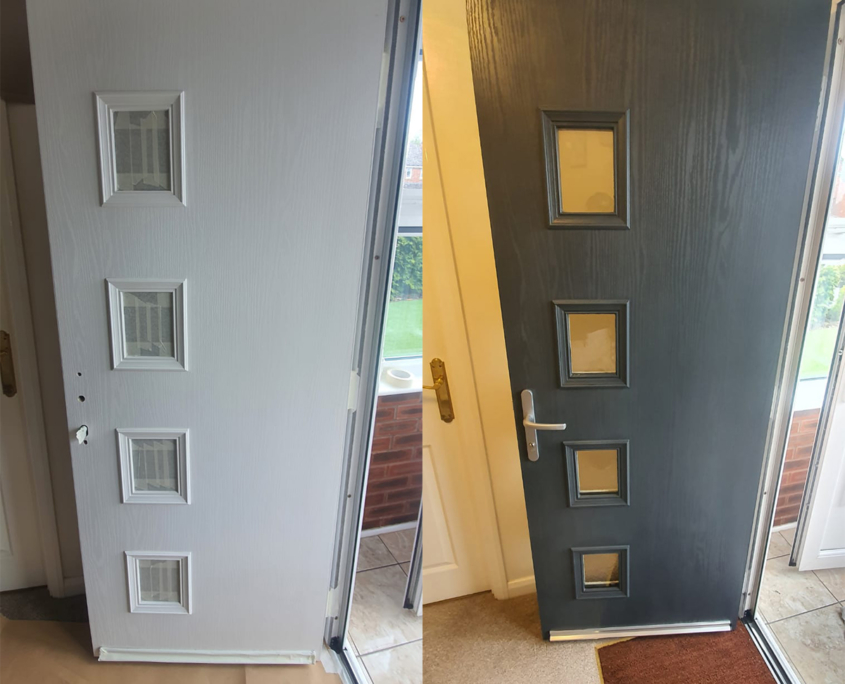 upvc door spraying walsall before and after