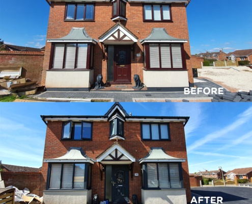 upvc spray painting walsall before after1